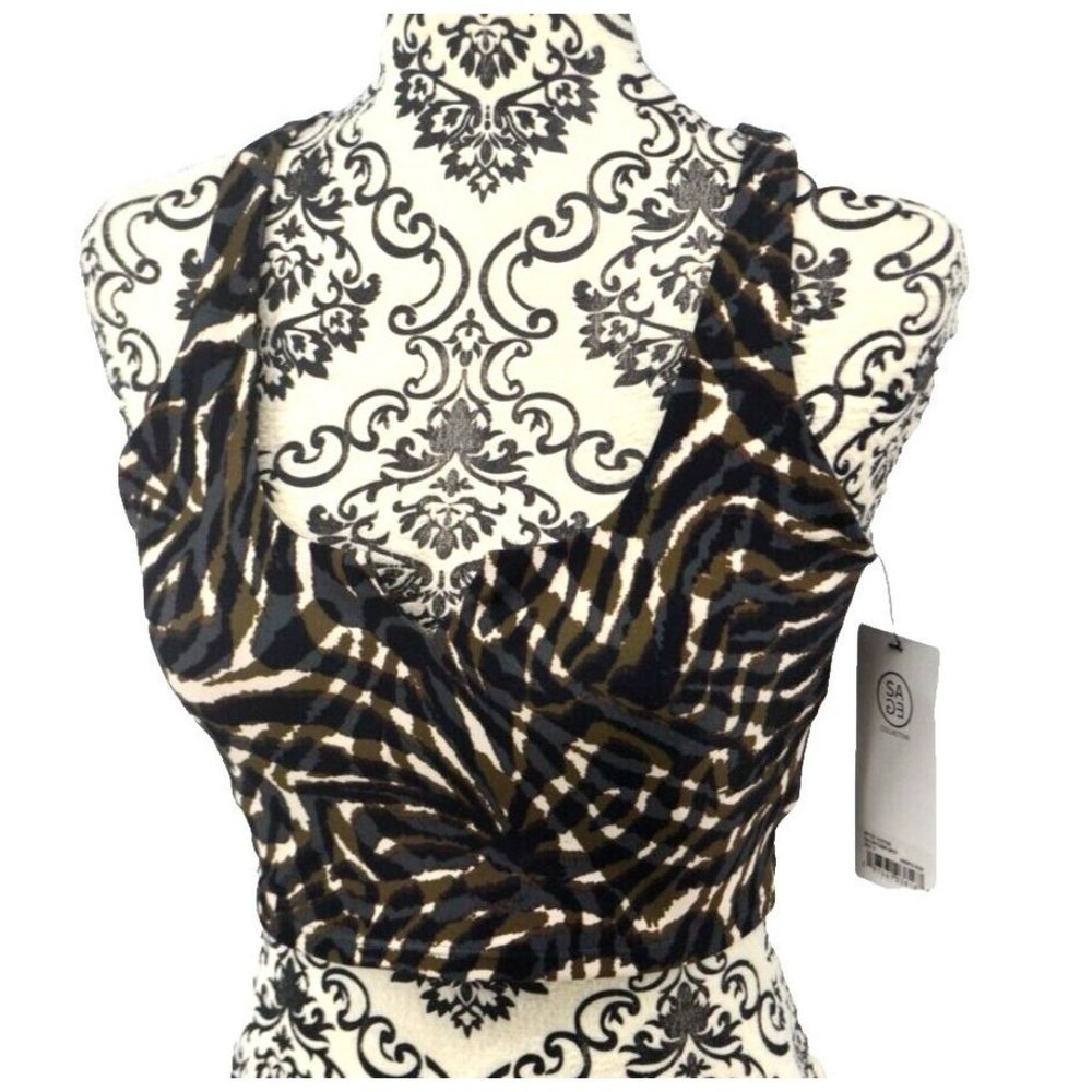 SAGE COLLECTIVE Women's Workout Sports Bra SIZE SMALL Tiger Spot NWT‎
